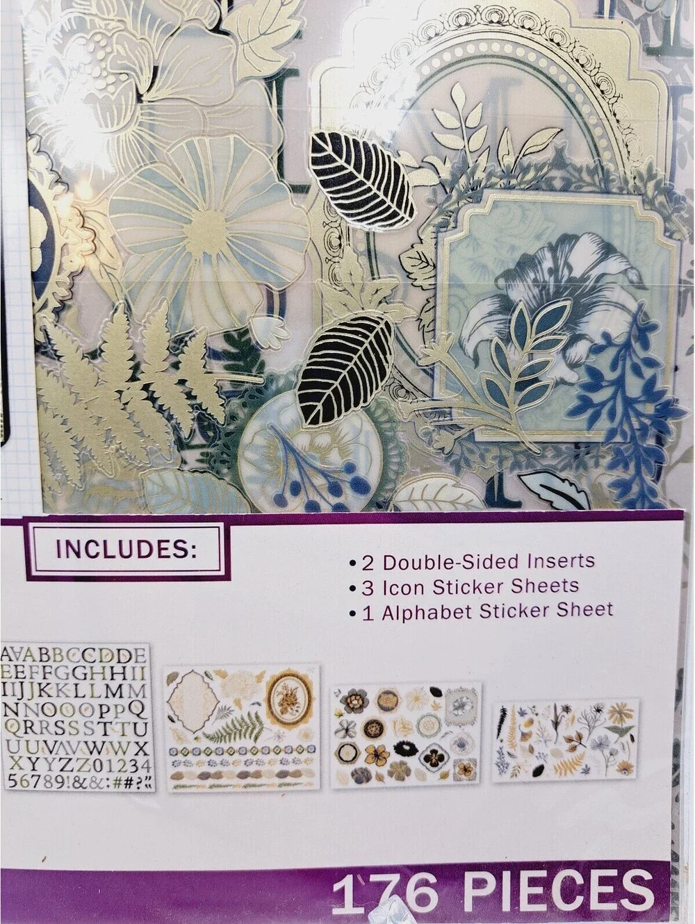 Metallic Fern Botanical Nature Binder Decor Stickers Scrapbook DIY Crafts School